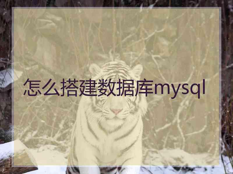 怎么搭建数据库mysql