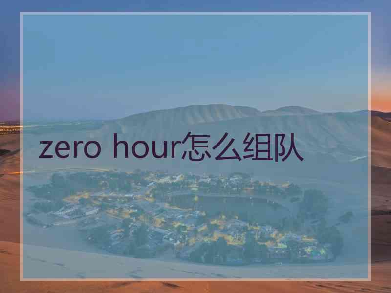 zero hour怎么组队