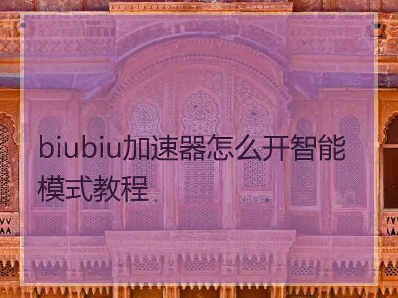 biubiu加速器怎么开智能模式教程