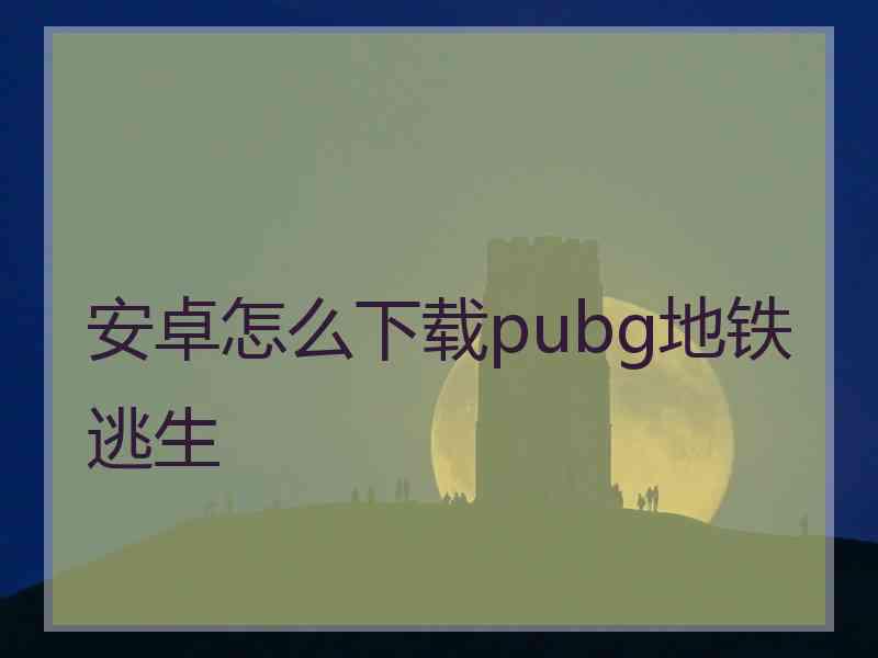 安卓怎么下载pubg地铁逃生