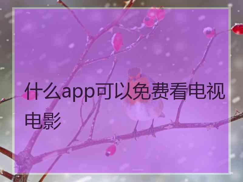 什么app可以免费看电视电影