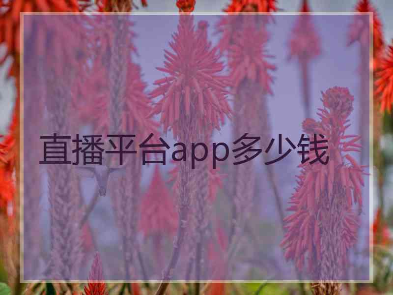 直播平台app多少钱