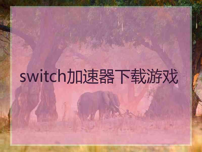 switch加速器下载游戏