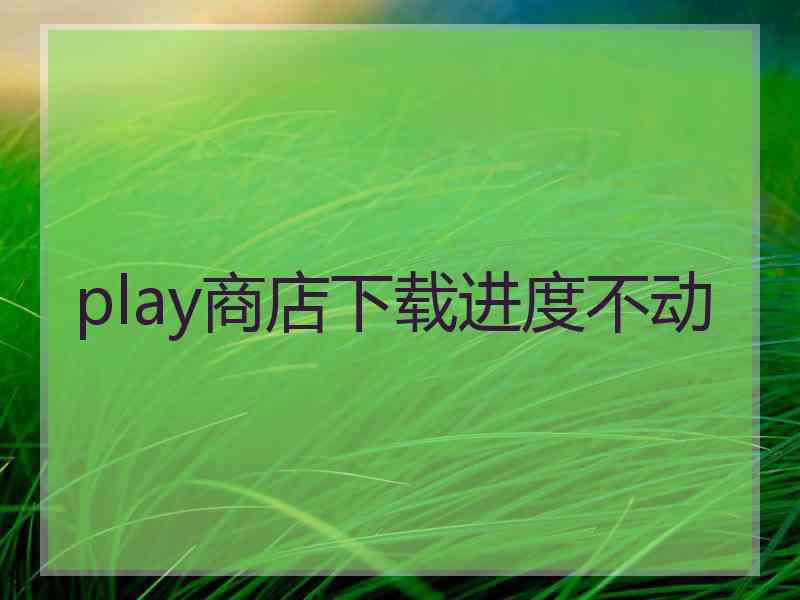 play商店下载进度不动