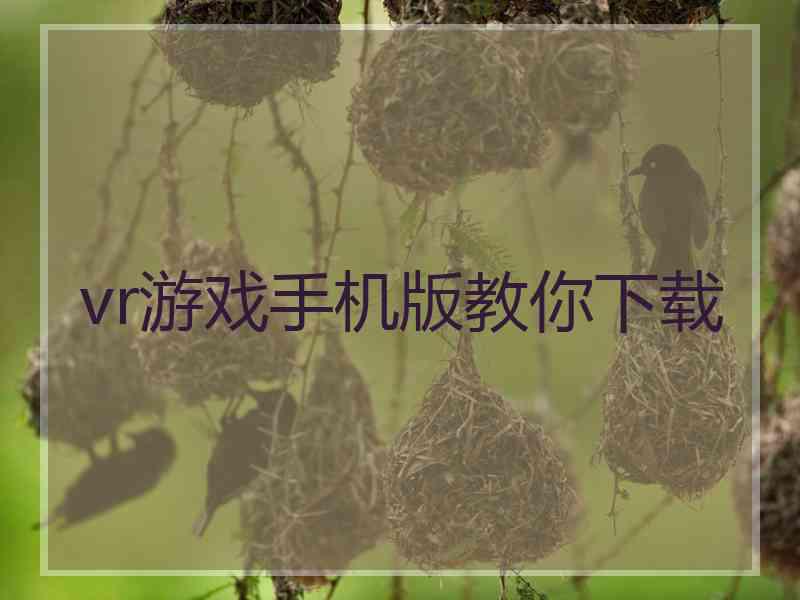 vr游戏手机版教你下载