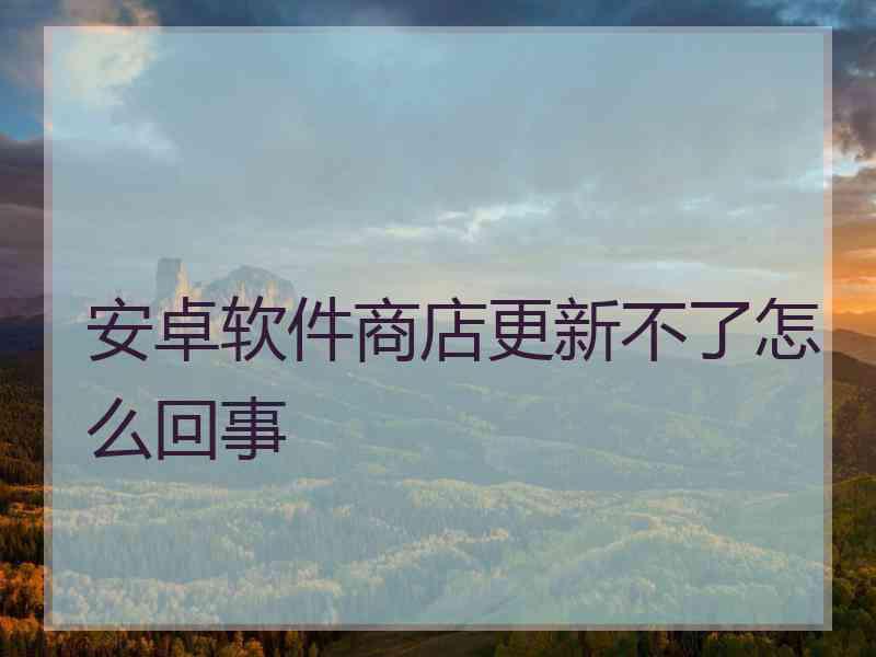 安卓软件商店更新不了怎么回事