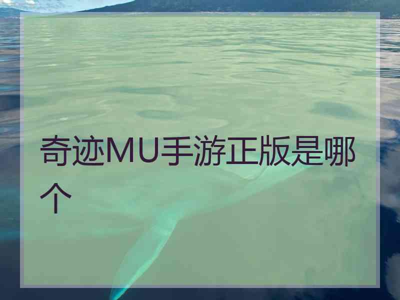 奇迹MU手游正版是哪个