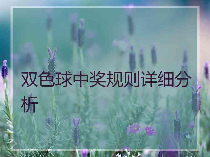 双色球中奖规则详细分析