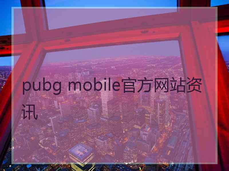 pubg mobile官方网站资讯