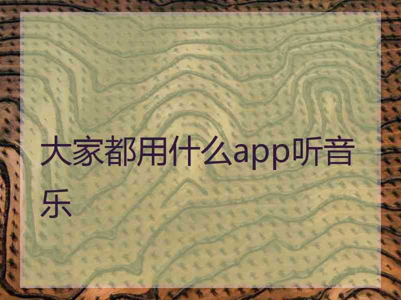 大家都用什么app听音乐