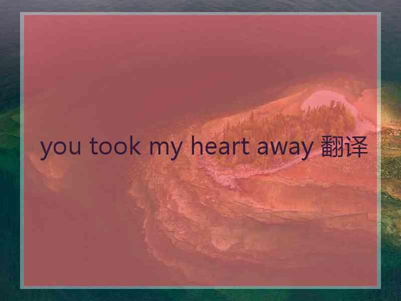 you took my heart away 翻译