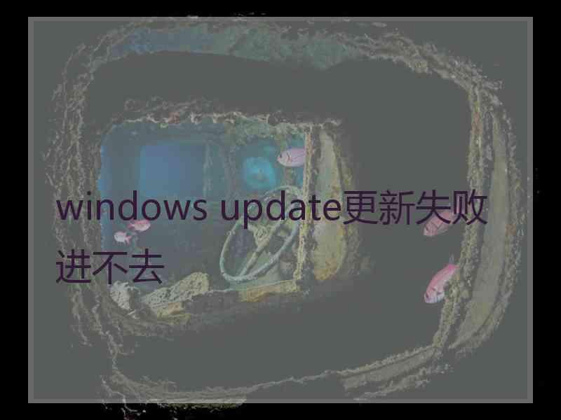 windows update更新失败进不去