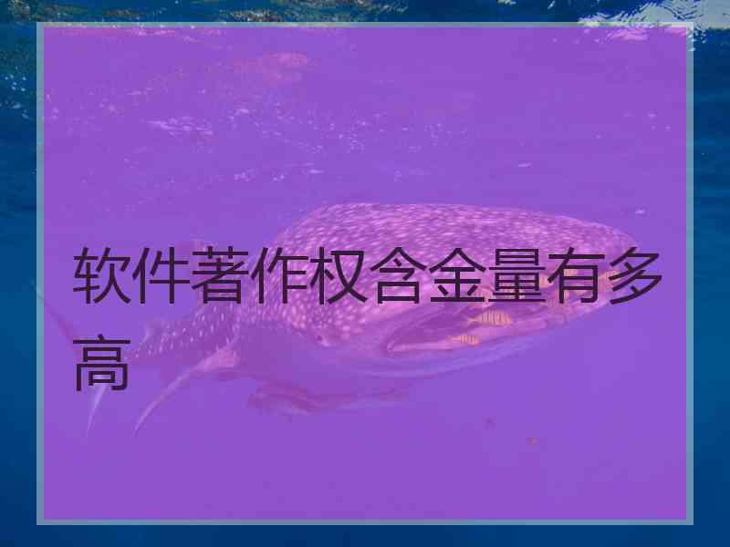 软件著作权含金量有多高