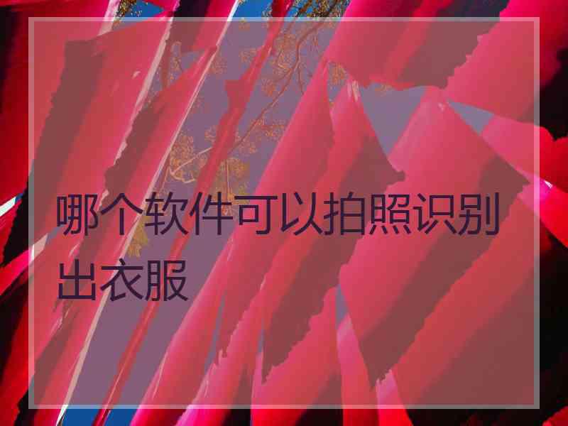 哪个软件可以拍照识别出衣服