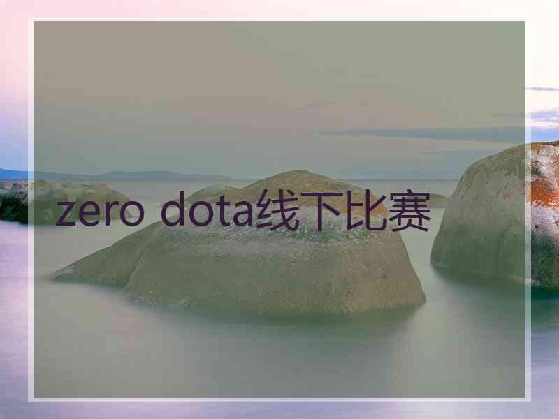 zero dota线下比赛