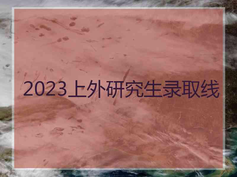 2023上外研究生录取线