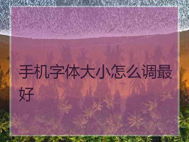 手机字体大小怎么调最好