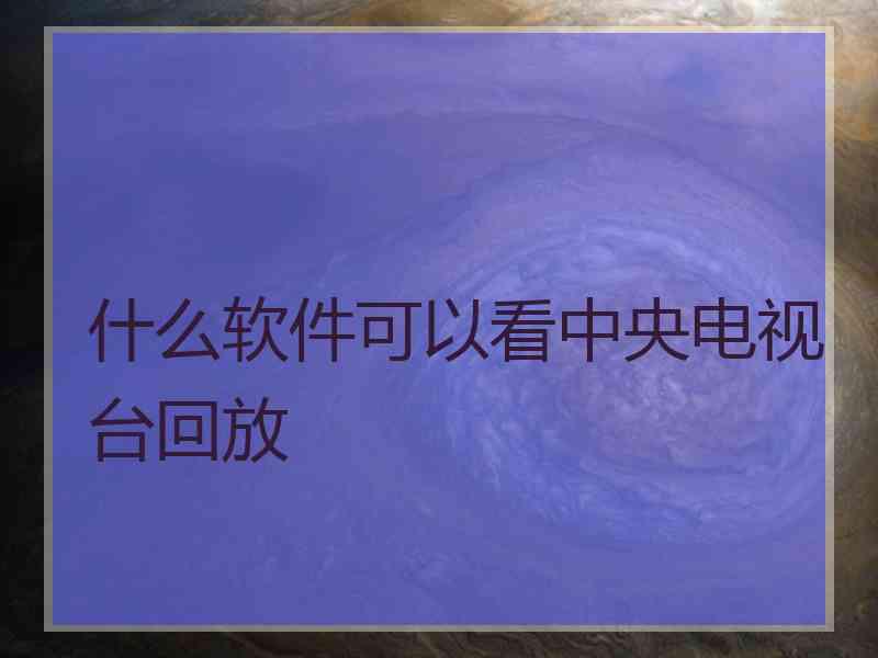 什么软件可以看中央电视台回放