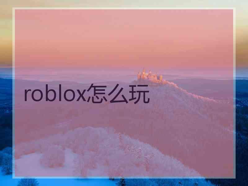 roblox怎么玩