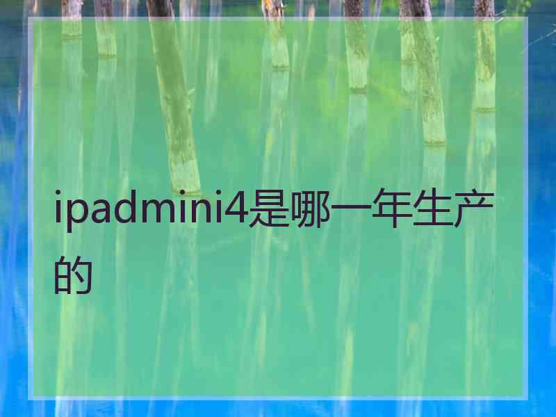 ipadmini4是哪一年生产的