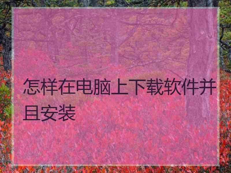 怎样在电脑上下载软件并且安装