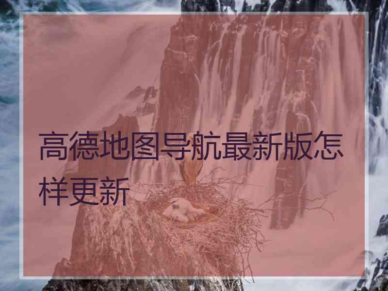 高德地图导航最新版怎样更新