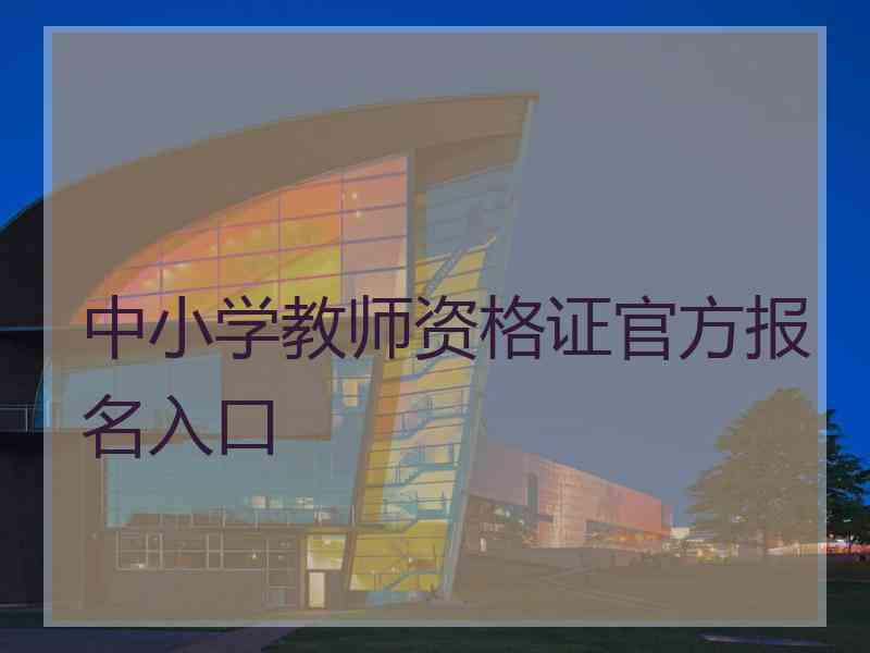 中小学教师资格证官方报名入口