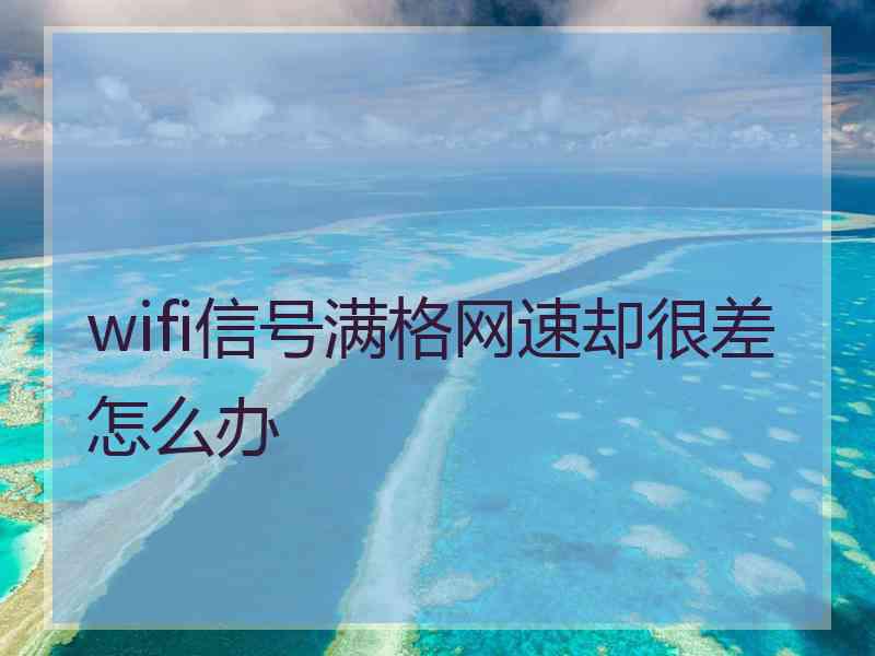 wifi信号满格网速却很差怎么办