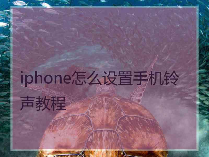 iphone怎么设置手机铃声教程