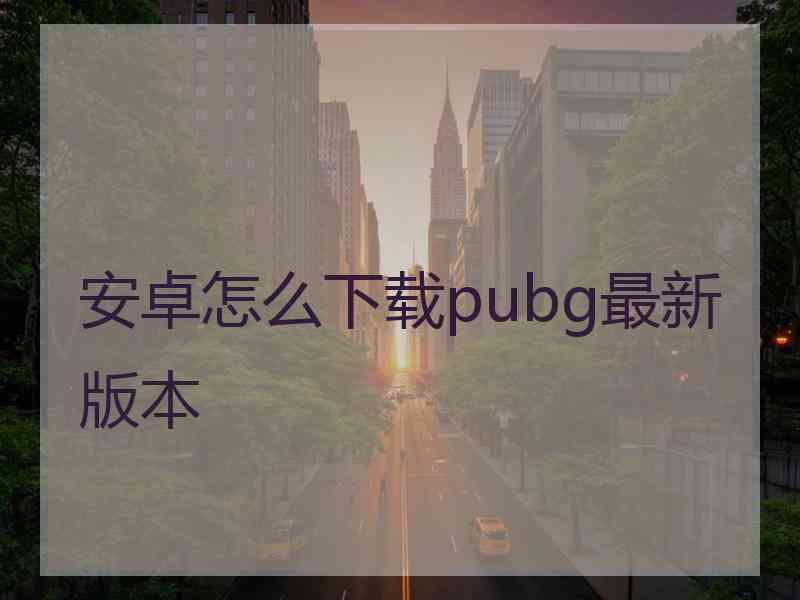 安卓怎么下载pubg最新版本