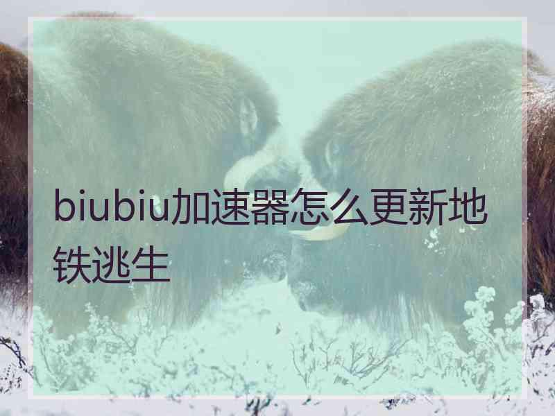 biubiu加速器怎么更新地铁逃生