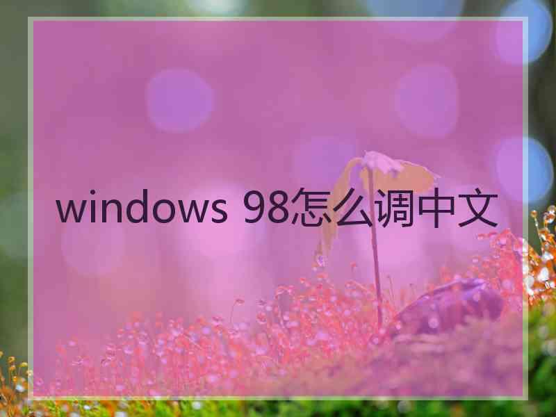 windows 98怎么调中文