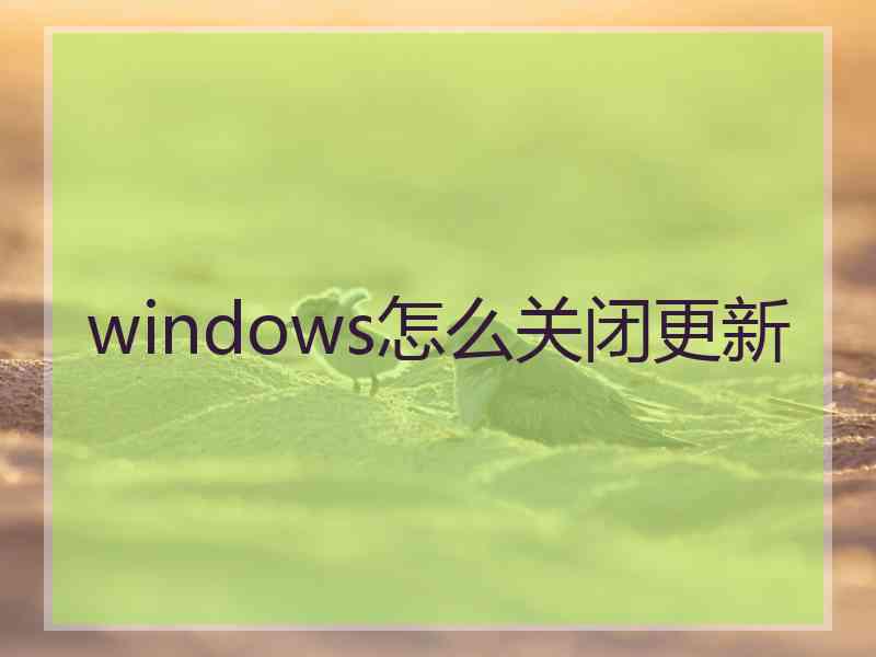 windows怎么关闭更新