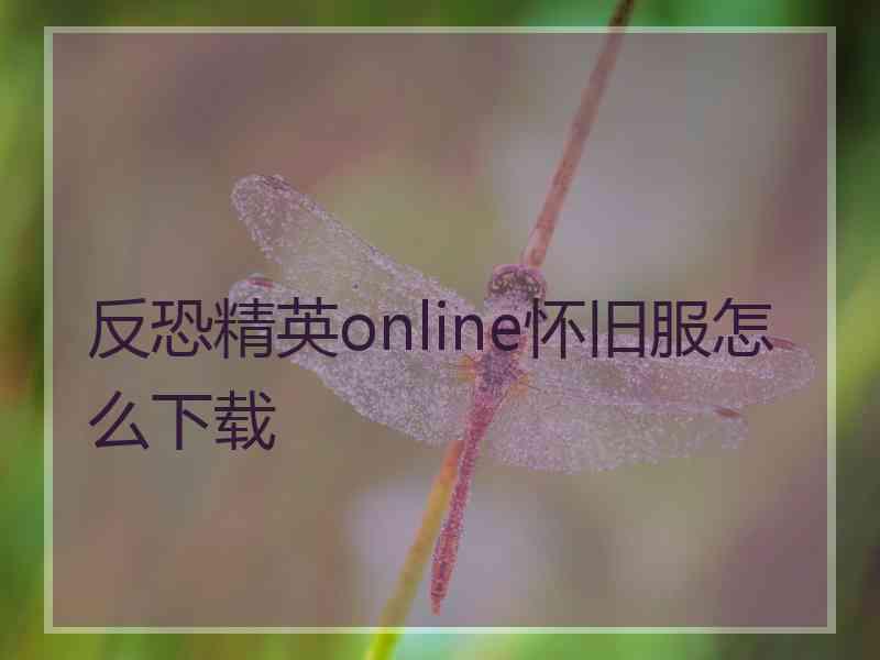 反恐精英online怀旧服怎么下载