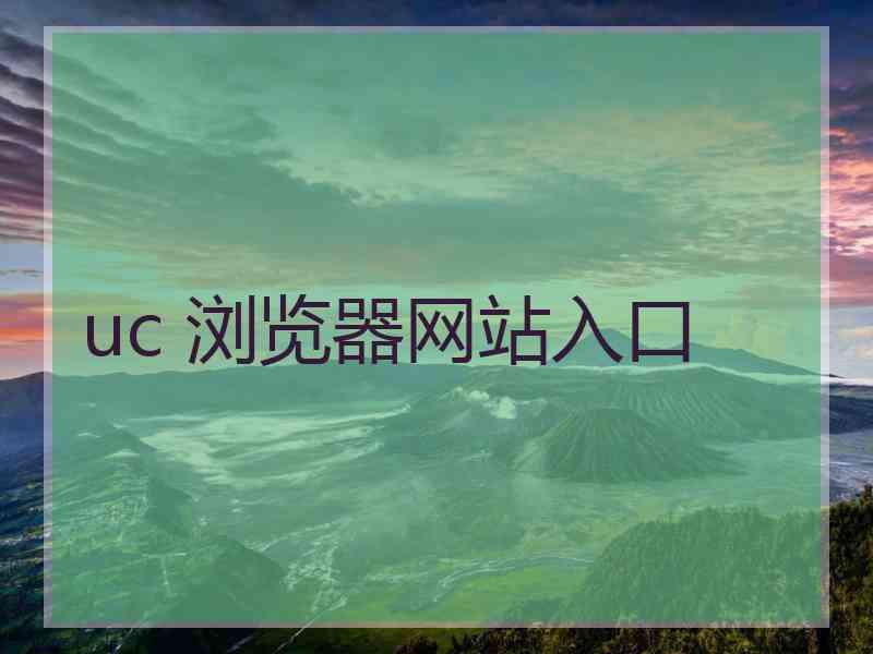 uc 浏览器网站入口