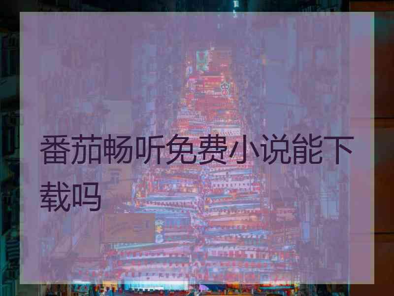 番茄畅听免费小说能下载吗