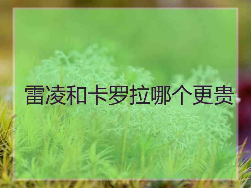 雷凌和卡罗拉哪个更贵 雷凌和卡罗拉哪个更贵