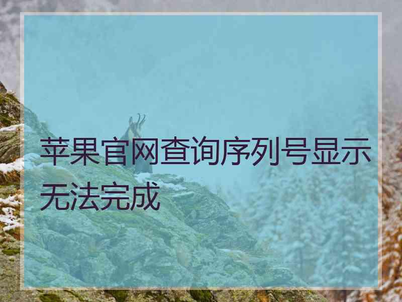 苹果官网查询序列号显示无法完成