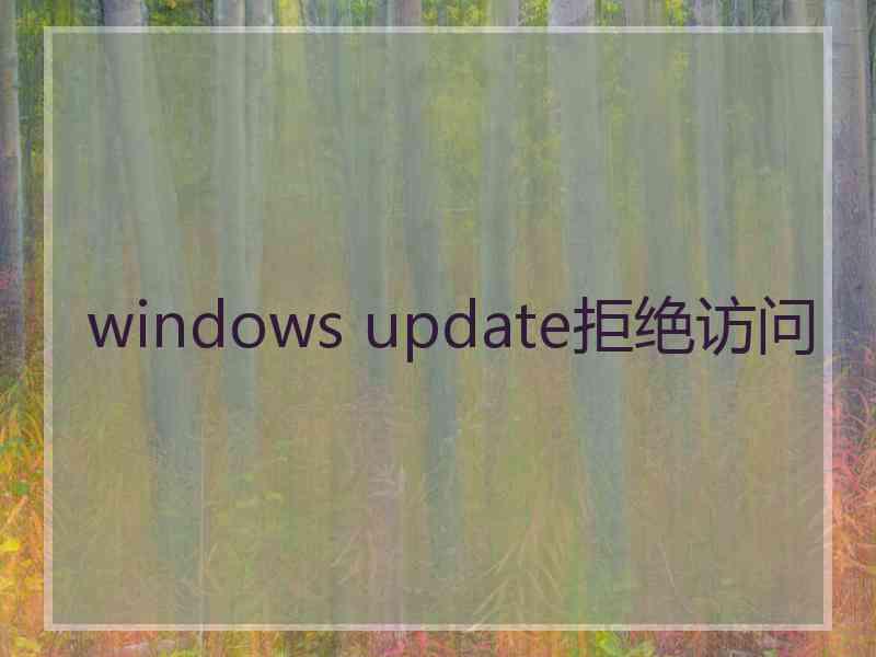 windows update拒绝访问