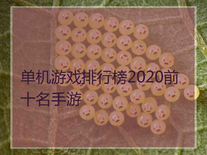 单机游戏排行榜2020前十名手游