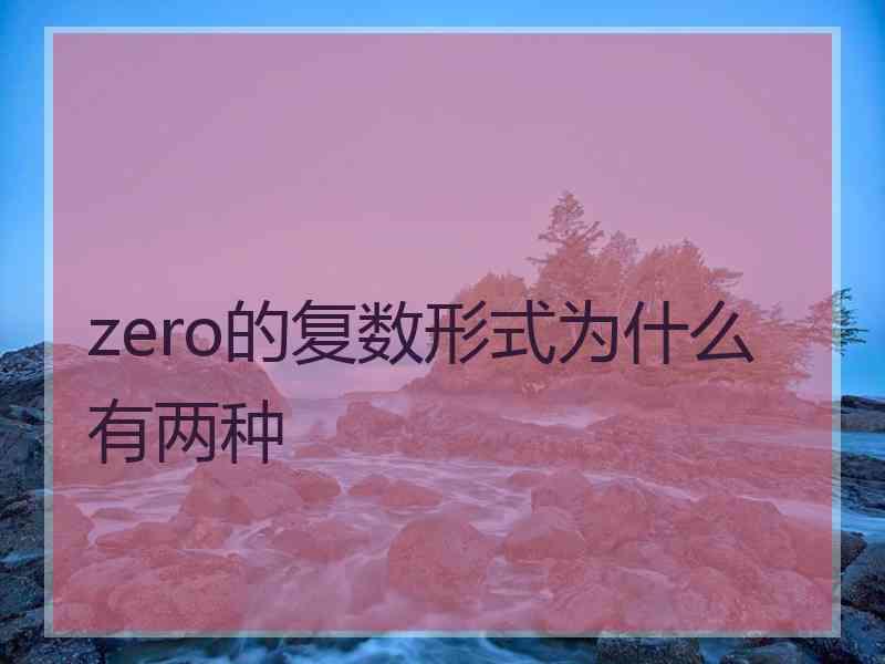 zero的复数形式为什么有两种