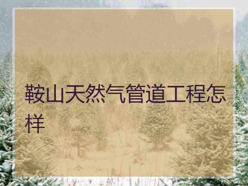 鞍山天然气管道工程怎样