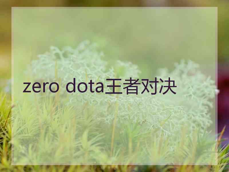 zero dota王者对决