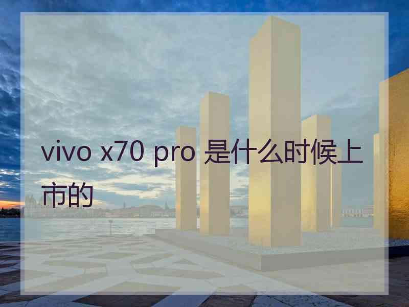 vivo x70 pro 是什么时候上市的 vivo x70 pro 是什么时候上市的