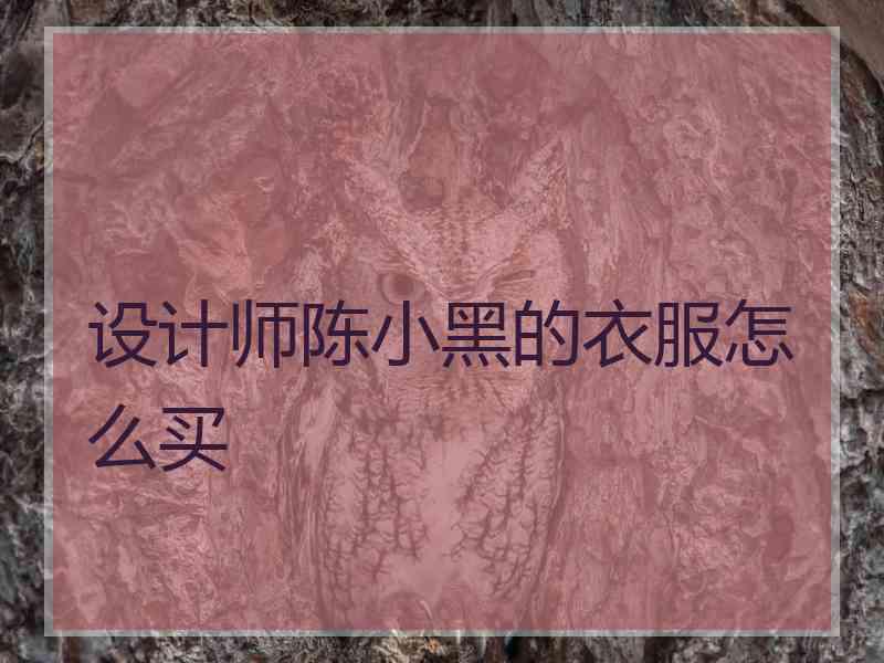 设计师陈小黑的衣服怎么买